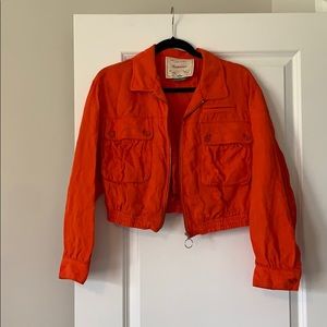 Anthropologie Orange Crop Jacket with Zipper